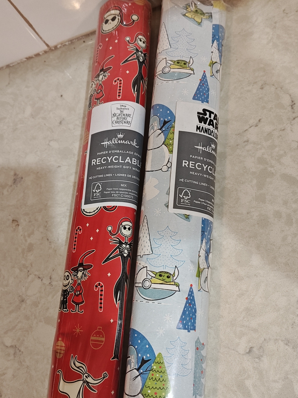Hallmark Starwars and the nightmare before Christmas  Gift Wrapping Paper 🎁